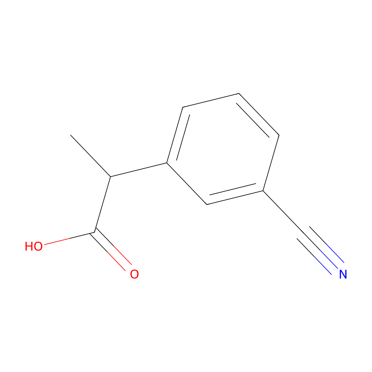 2-(3-Cyanophenyl)propanoic acid molecular structure, CAS 1249725-52-7