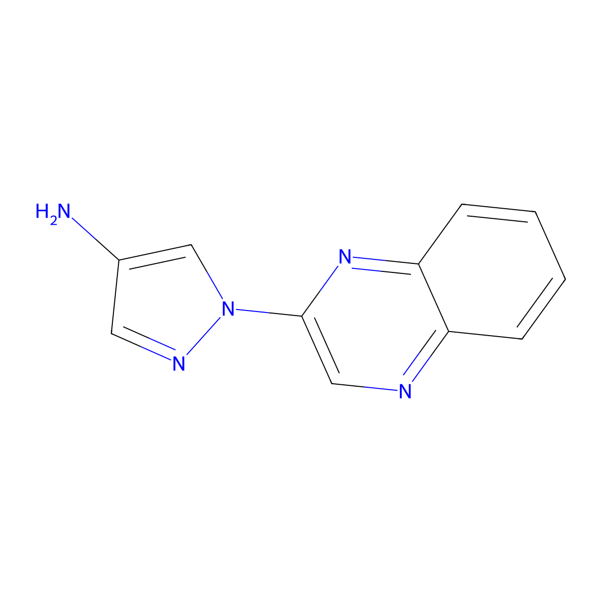 1-(quinoxalin-2-yl)-1H-pyrazol-4-amine molecular structure, CAS 1249727-22-7