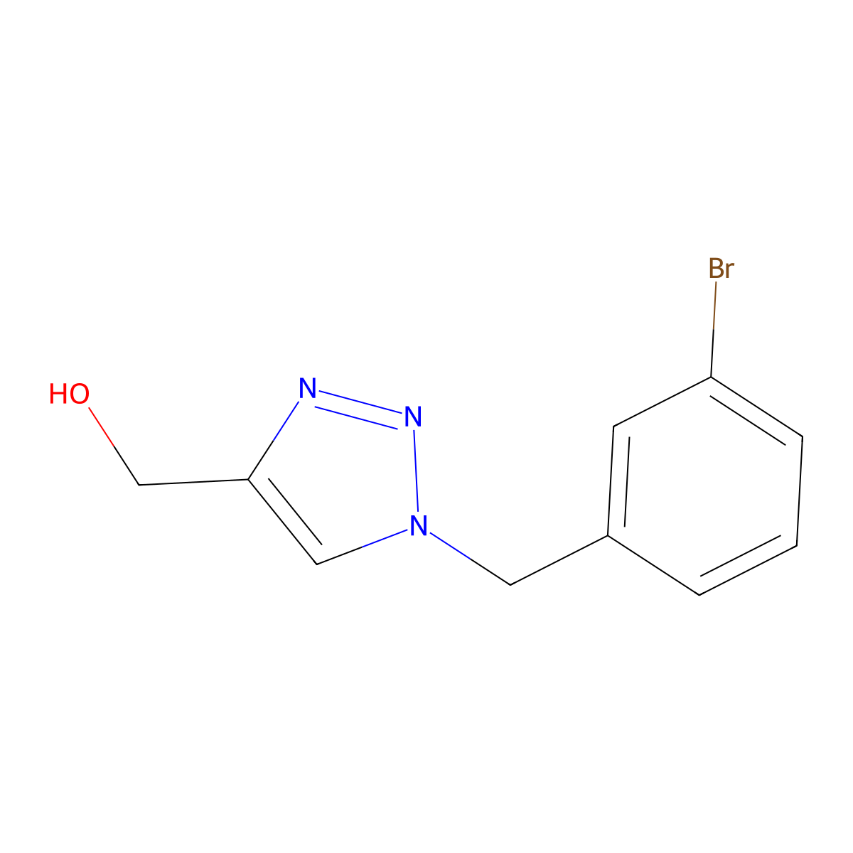 {1-[(3-bromophenyl)methyl]-1H-1,2,3-triazol-4-yl}methanol molecular structure, CAS 1249727-30-7