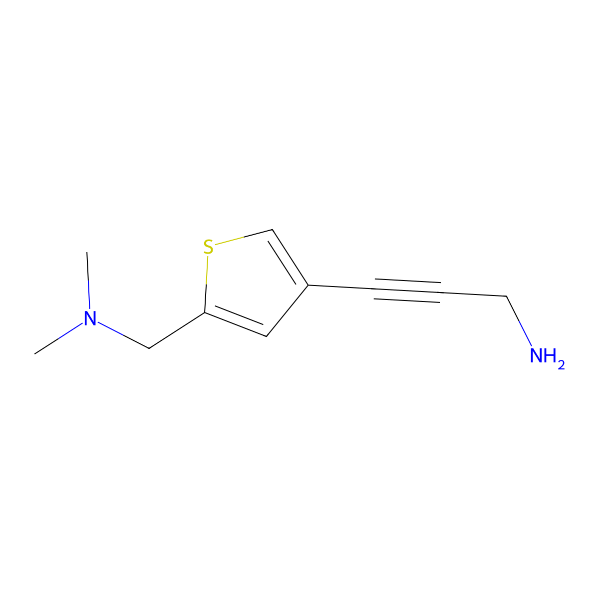 3-(5-((Dimethylamino)methyl)thiophen-3-yl)prop-2-yn-1-amine molecular structure, CAS 1249727-35-2