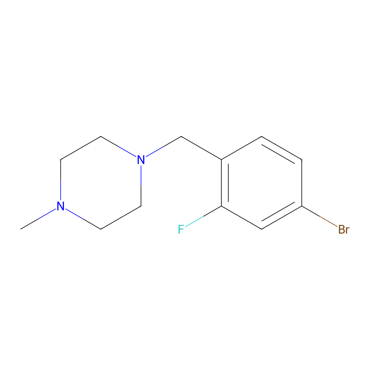 1-(4-Bromo-2-fluorobenzyl)-4-methylpiperazine molecular structure, CAS 1249727-85-2