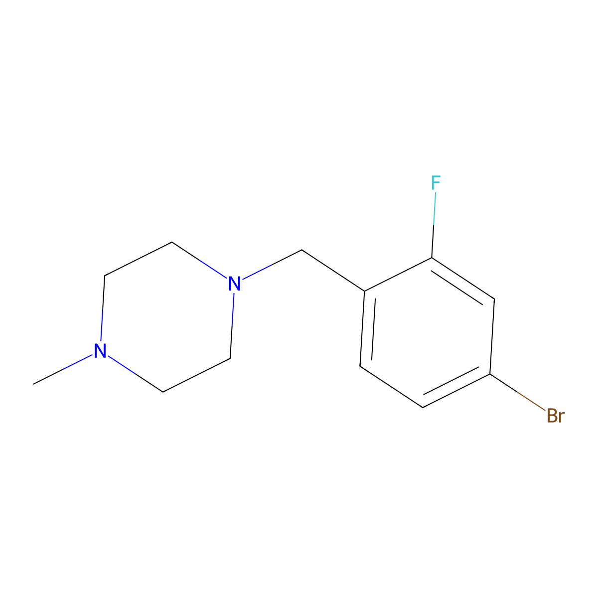 1-(4-Bromo-2-fluorobenzyl)-4-methylpiperazine molecular structure, CAS 1249727-85-2