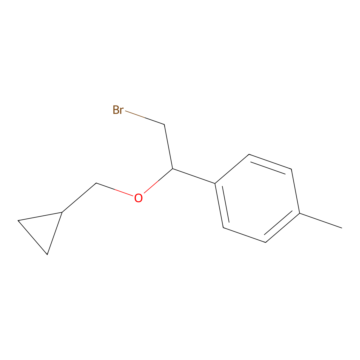 1-(2-Bromo-1-(cyclopropylmethoxy)ethyl)-4-methylbenzene molecular structure, CAS 1249731-06-3