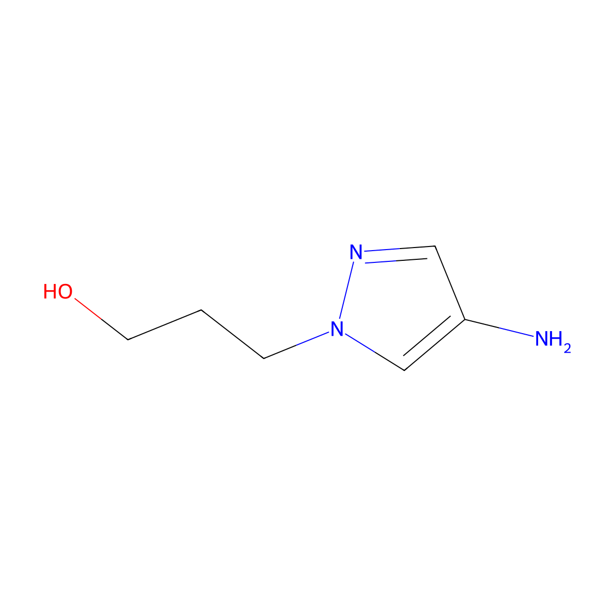 3-(4-amino-1H-pyrazol-1-yl)propan-1-ol molecular structure, CAS 1249733-51-4