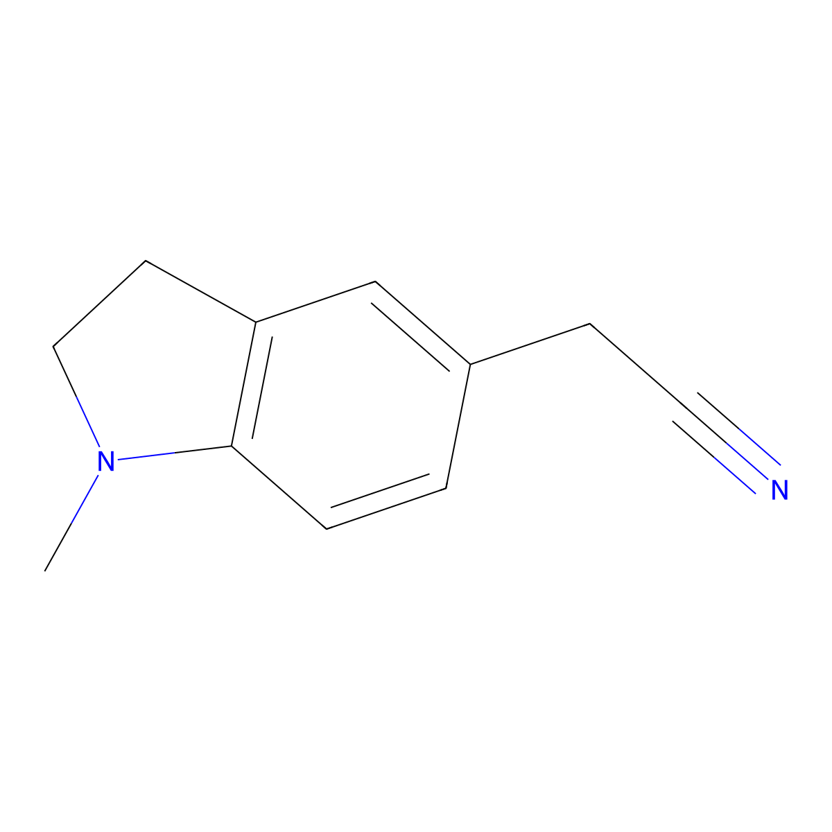 2-(1-Methylindolin-5-yl)acetonitrile molecular structure, CAS 1249740-52-0