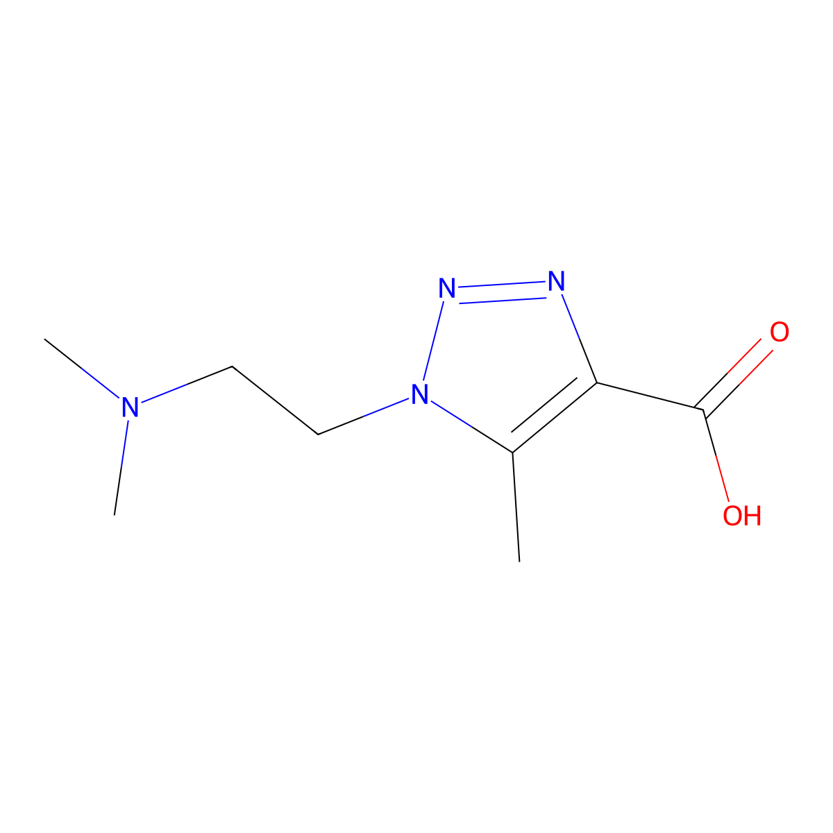1-(2-(Dimethylamino)ethyl)-5-methyl-1h-1,2,3-triazole-4-carboxylic acid molecular structure, CAS 1249741-94-3
