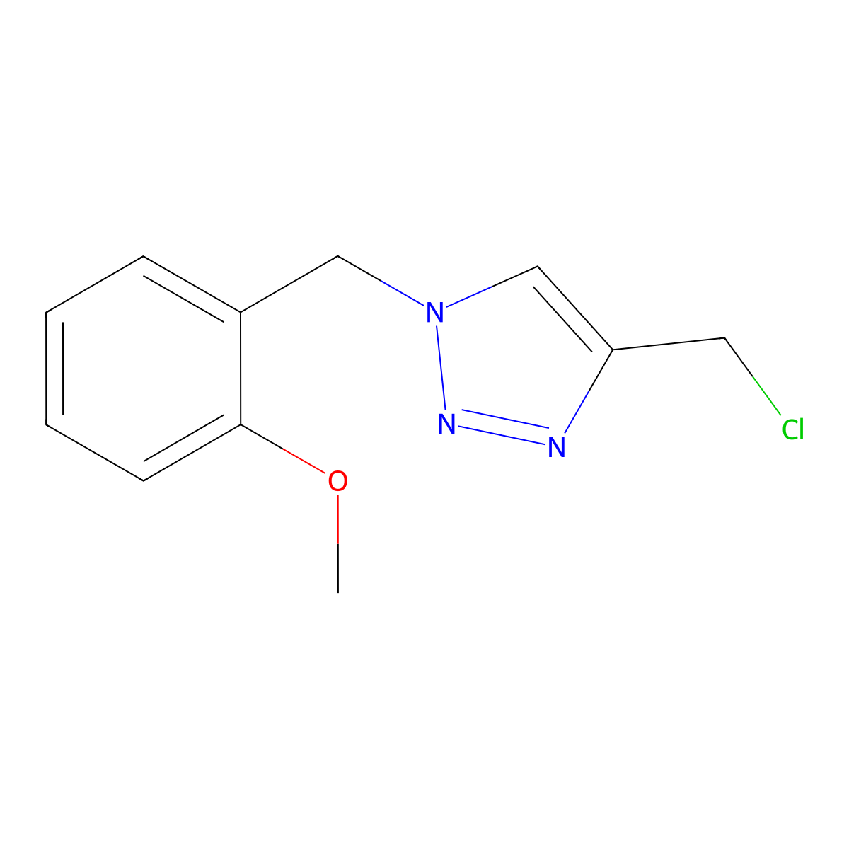 4-(chloromethyl)-1-(2-methoxybenzyl)-1H-1,2,3-triazole molecular structure, CAS 1249743-11-0
