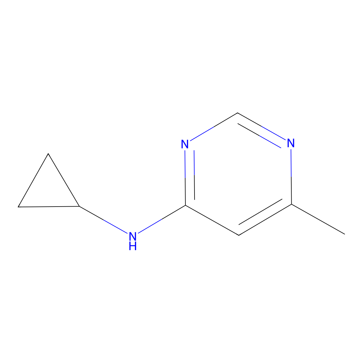 N-cyclopropyl-6-methylpyrimidin-4-amine molecular structure, CAS 1249743-25-6