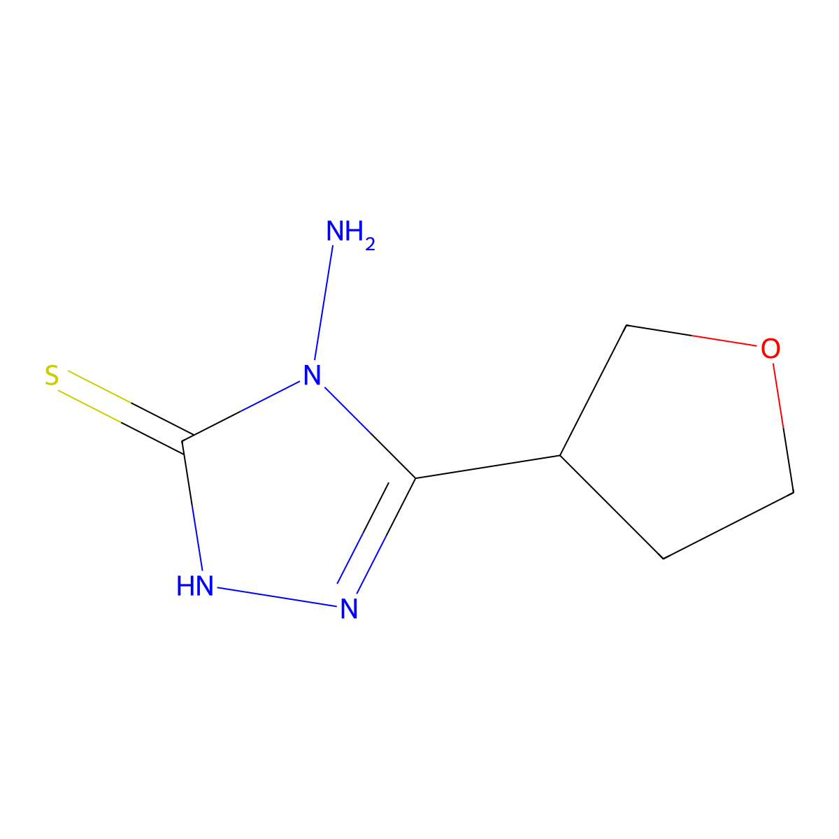 4-amino-5-(oxolan-3-yl)-4H-1,2,4-triazole-3-thiol molecular structure, CAS 1249743-71-2