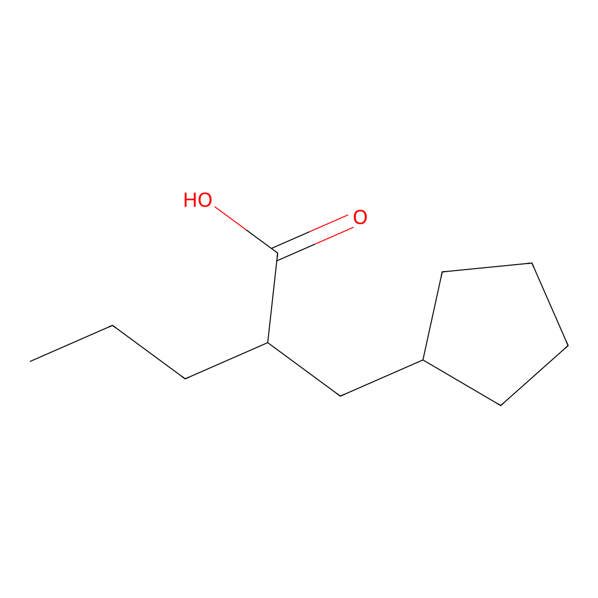 2-(Cyclopentylmethyl)pentanoic acid molecular structure, CAS 1249746-20-0