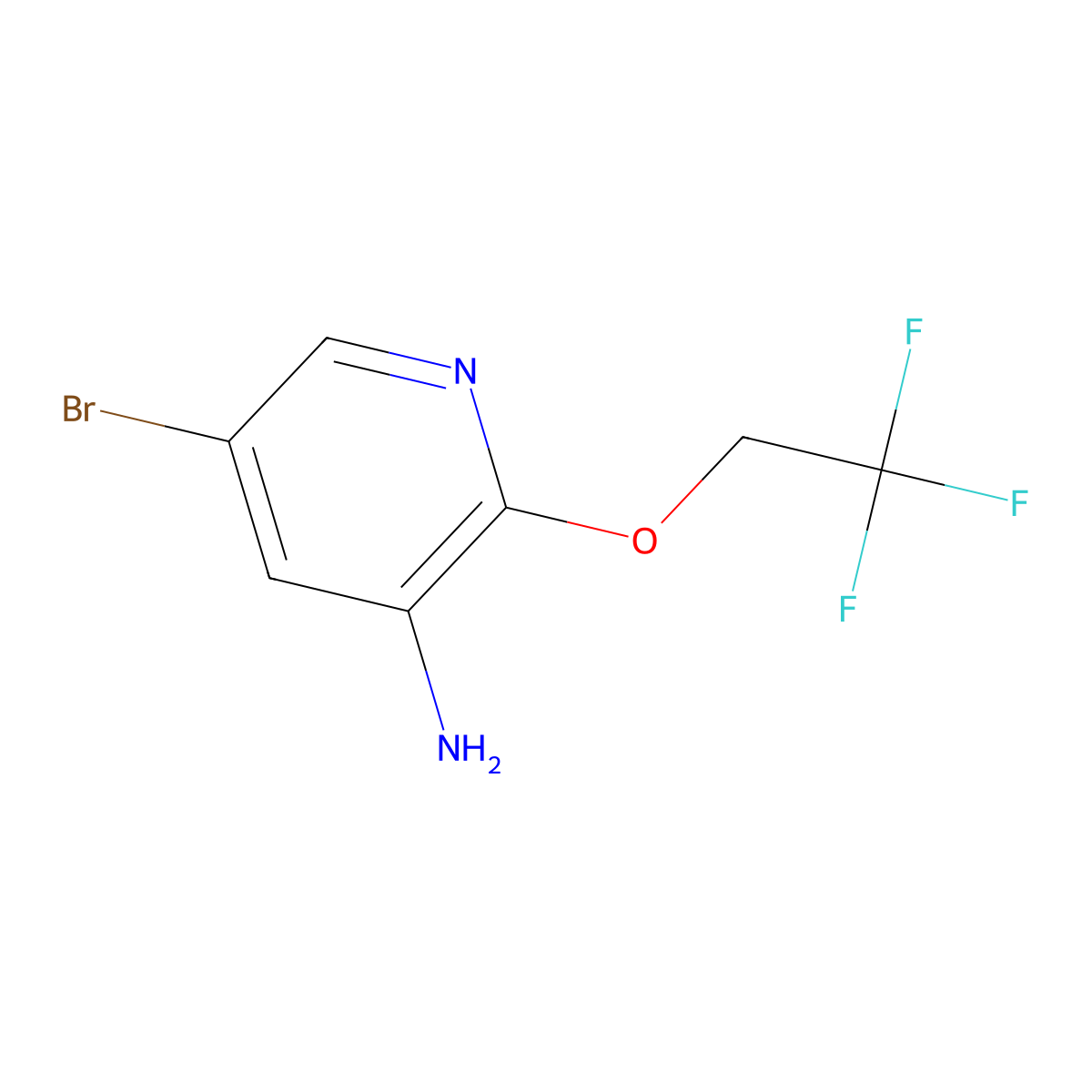 5-Bromo-2-(2,2,2-trifluoroethoxy)pyridin-3-amine molecular structure, CAS 1249747-32-7
