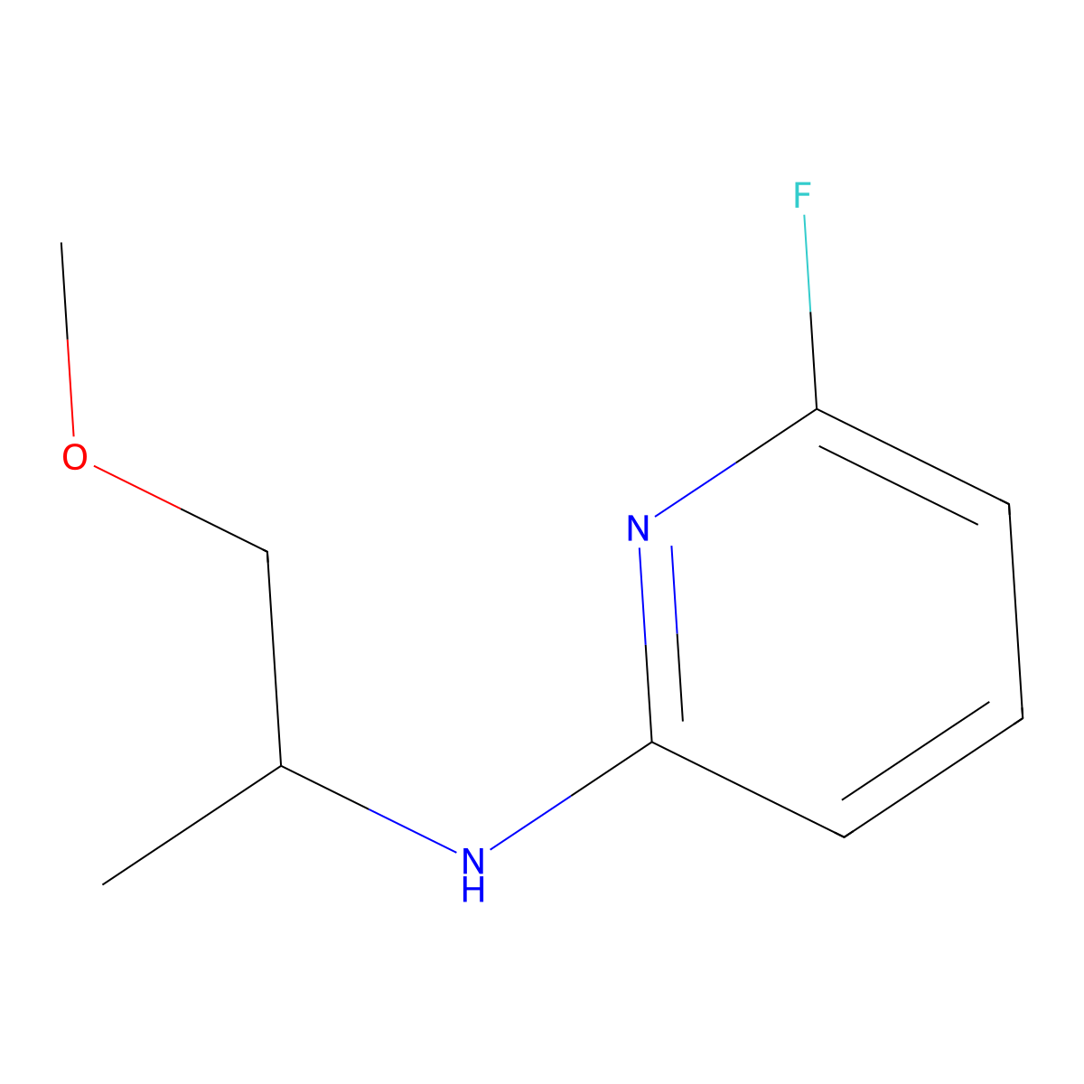 6-fluoro-N-(1-methoxypropan-2-yl)pyridin-2-amine molecular structure, CAS 1249748-69-3