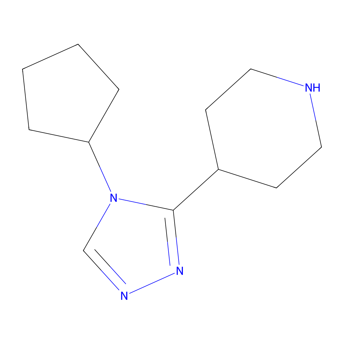 4-(4-cyclopentyl-4H-1,2,4-triazol-3-yl)piperidine molecular structure, CAS 1249749-76-5