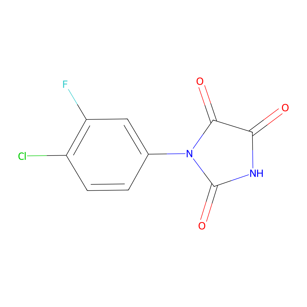 1-(4-Chloro-3-fluorophenyl)imidazolidine-2,4,5-trione molecular structure, CAS 1249751-76-5