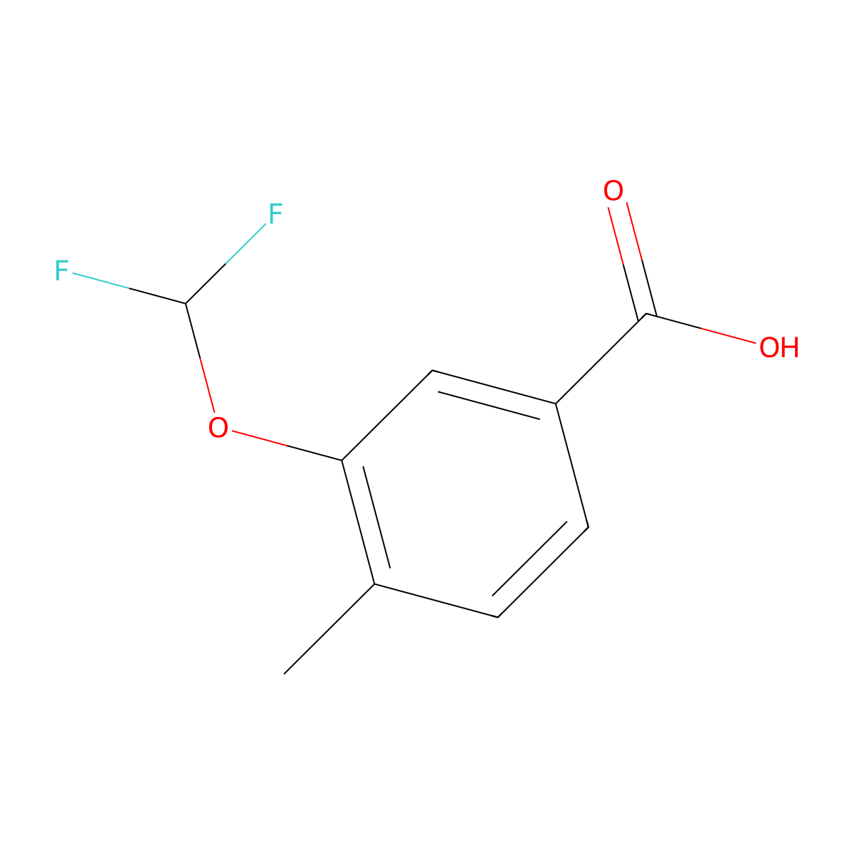 3-(Difluoromethoxy)-4-methylbenzoic acid molecular structure, CAS 1249751-97-0