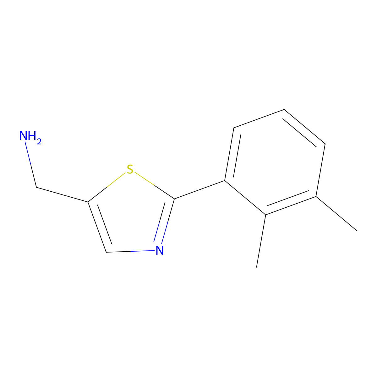 (2-(2,3-Dimethylphenyl)thiazol-5-yl)methanamine molecular structure, CAS 1249752-38-2