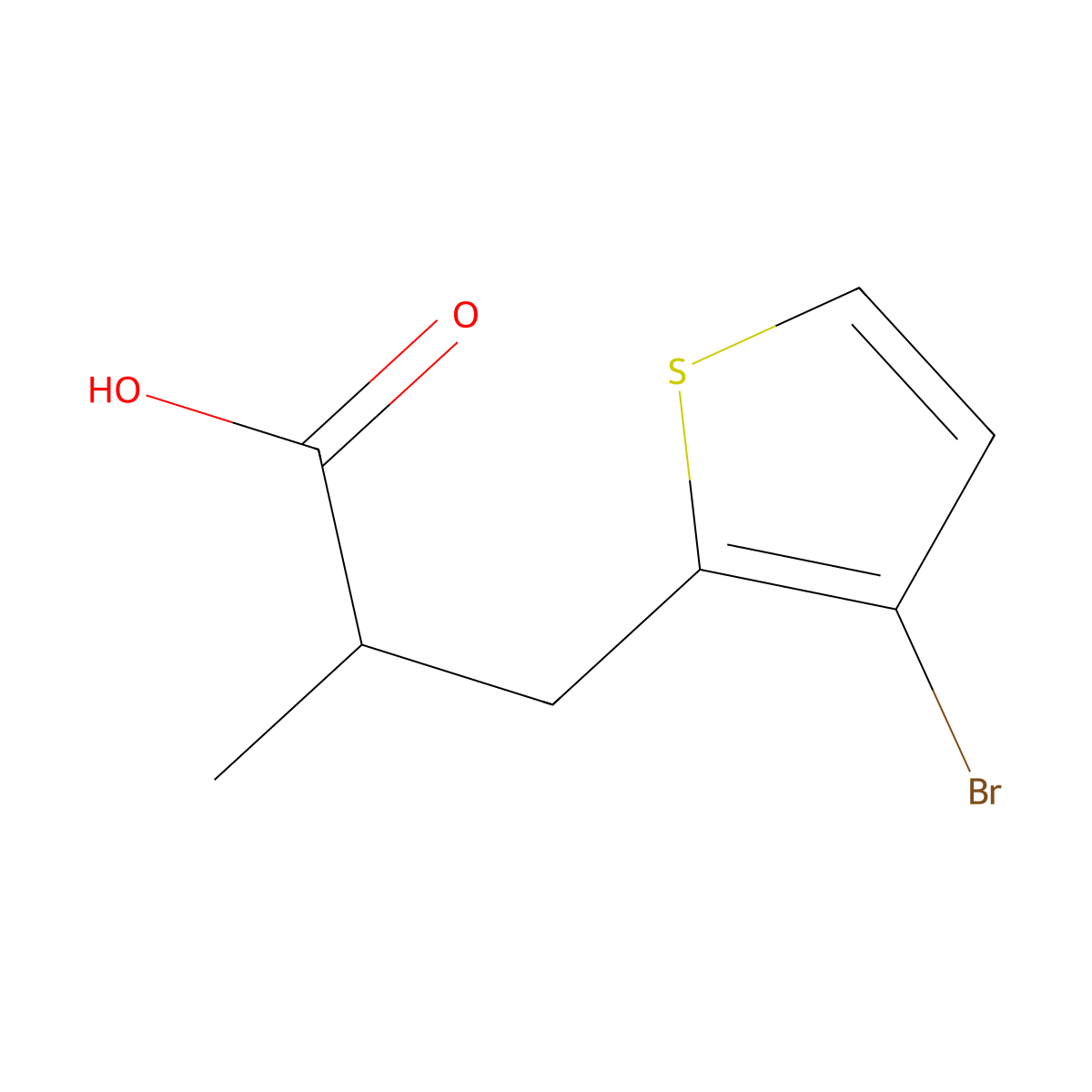 3-(3-Bromothiophen-2-yl)-2-methylpropanoic acid molecular structure, CAS 1249752-78-0