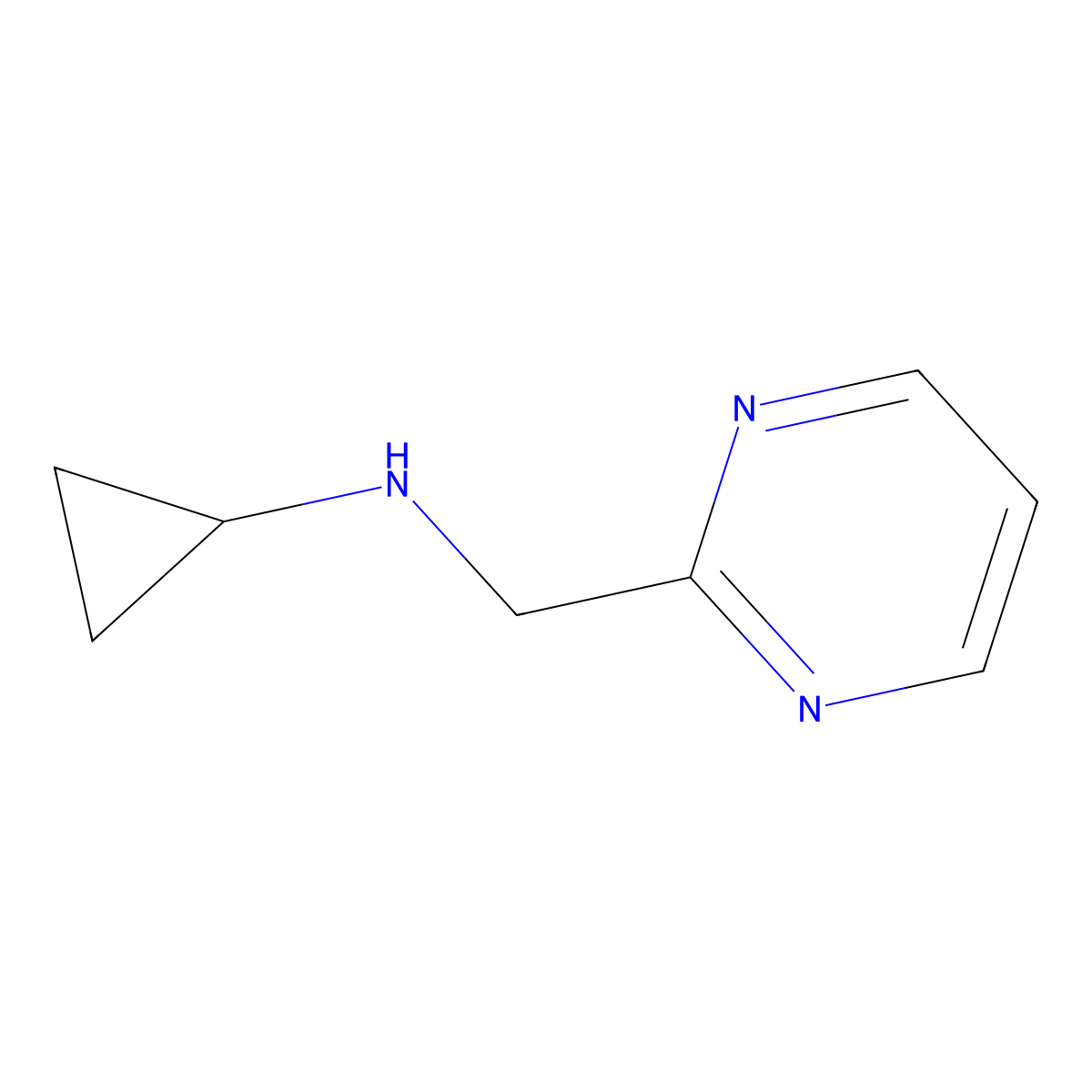 N-(pyrimidin-2-ylmethyl)cyclopropanamine molecular structure, CAS 1249753-38-5