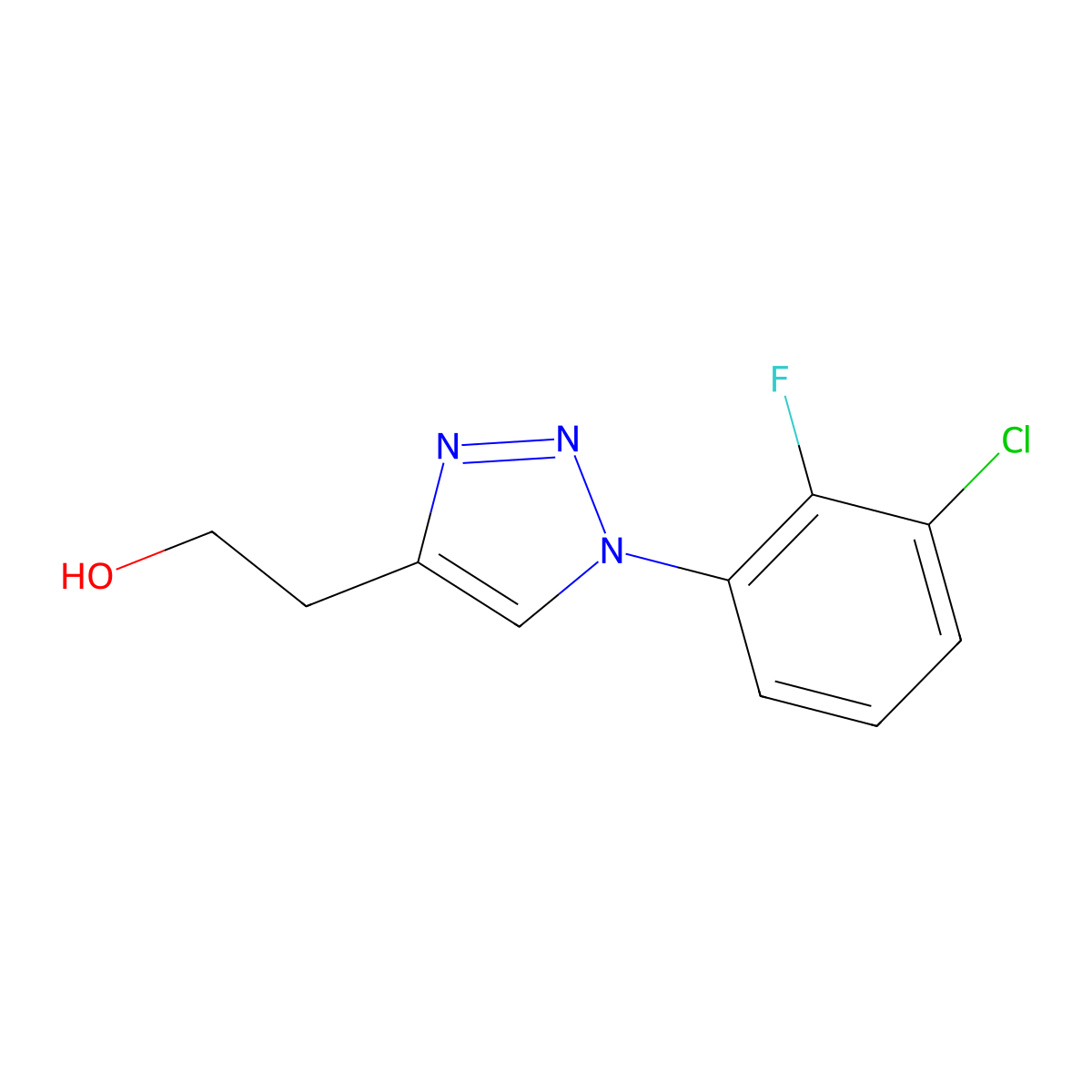 2-[1-(3-chloro-2-fluorophenyl)-1H-1,2,3-triazol-4-yl]ethan-1-ol molecular structure, CAS 1249754-30-0