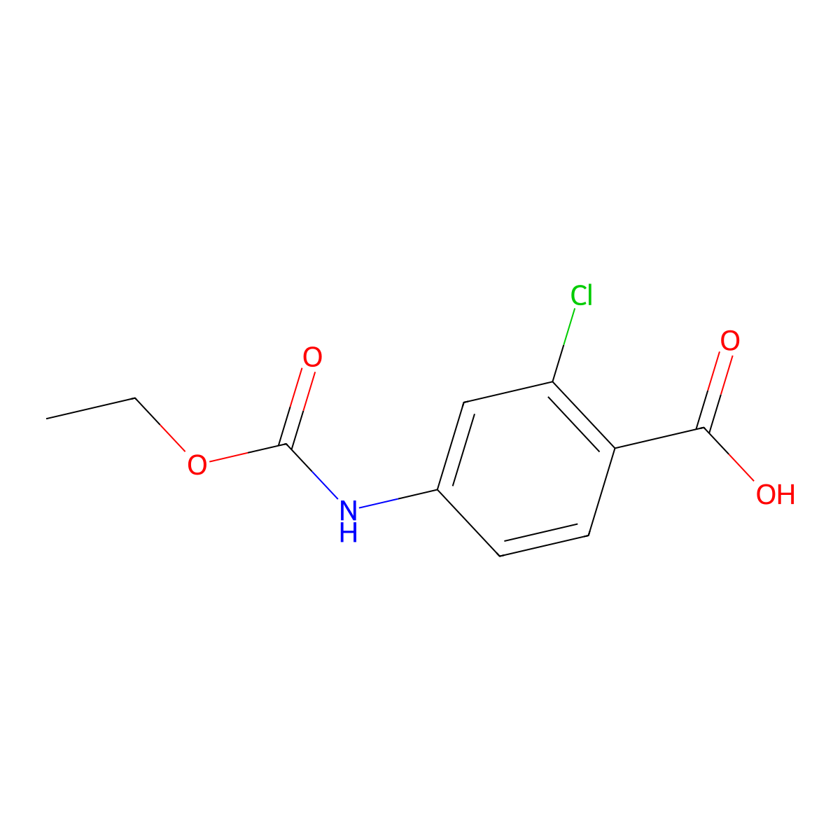 2-Chloro-4-[(ethoxycarbonyl)amino]benzoic acid molecular structure, CAS 1249754-47-9