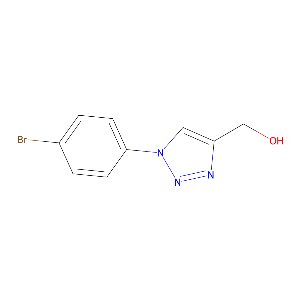 [1-(4-bromophenyl)-1H-1,2,3-triazol-4-yl]methanol molecular structure, CAS 1249756-52-2