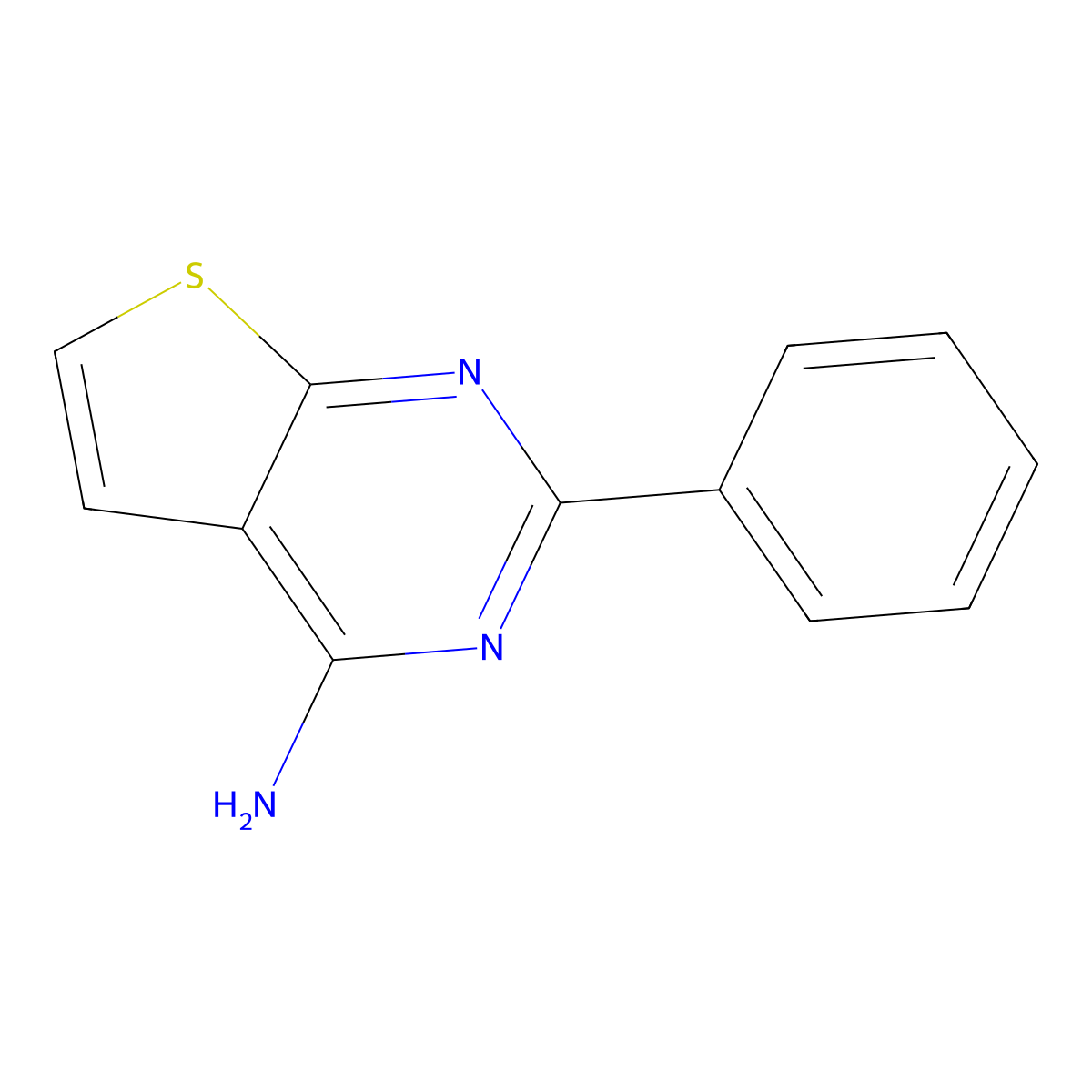2-Phenylthieno(2,3-d)pyrimidin-4-amine molecular structure, CAS 1249756-97-5