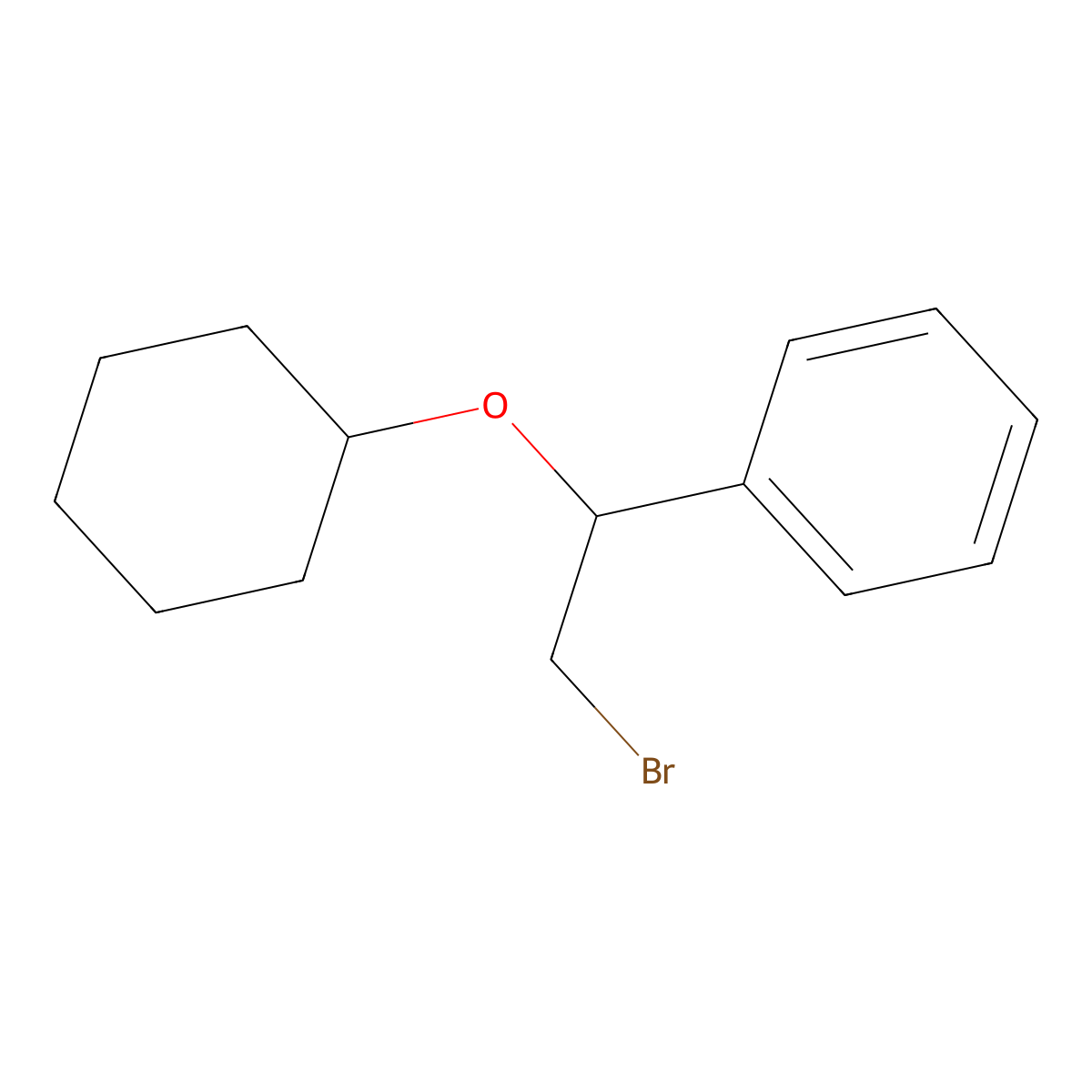 (2-Bromo-1-(cyclohexyloxy)ethyl)benzene molecular structure, CAS 1249758-51-7