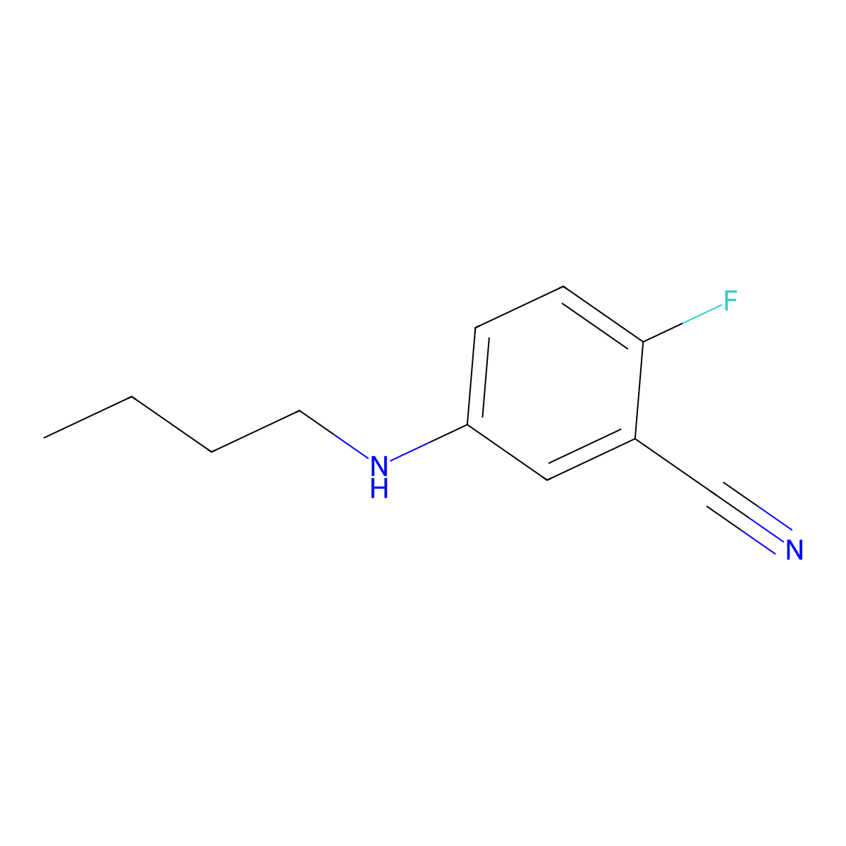 5-(Butylamino)-2-fluorobenzonitrile molecular structure, CAS 1249759-61-2