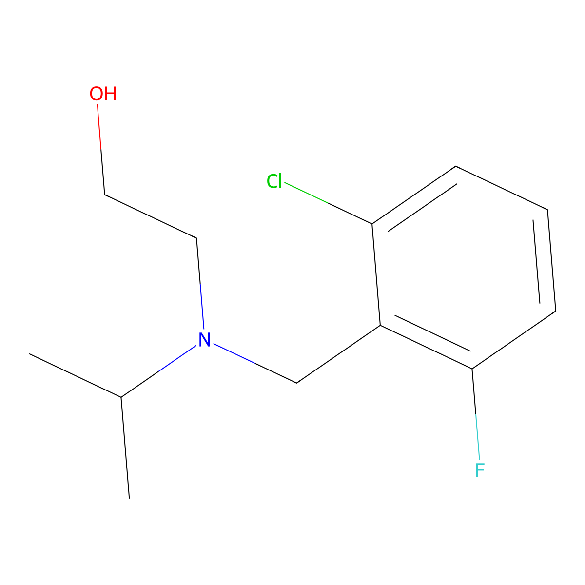 2-((2-Chloro-6-fluorobenzyl)(isopropyl)amino)ethanol molecular structure, CAS 1249759-77-0