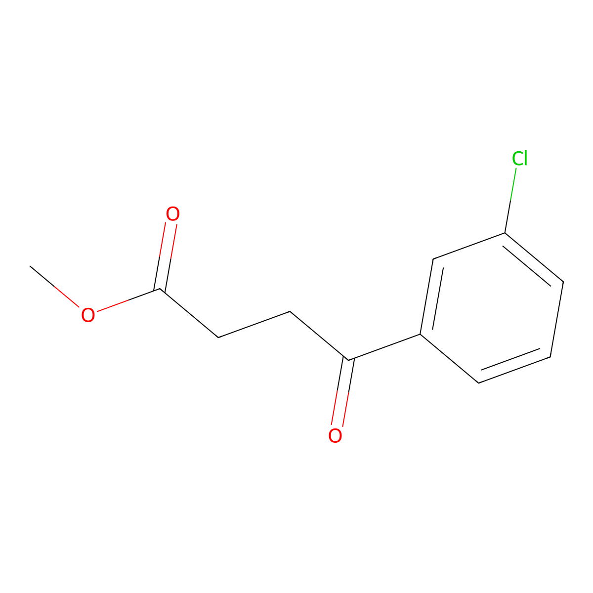 Methyl 4-(3-chlorophenyl)-4-oxobutanoate molecular structure, CAS 1249761-08-7