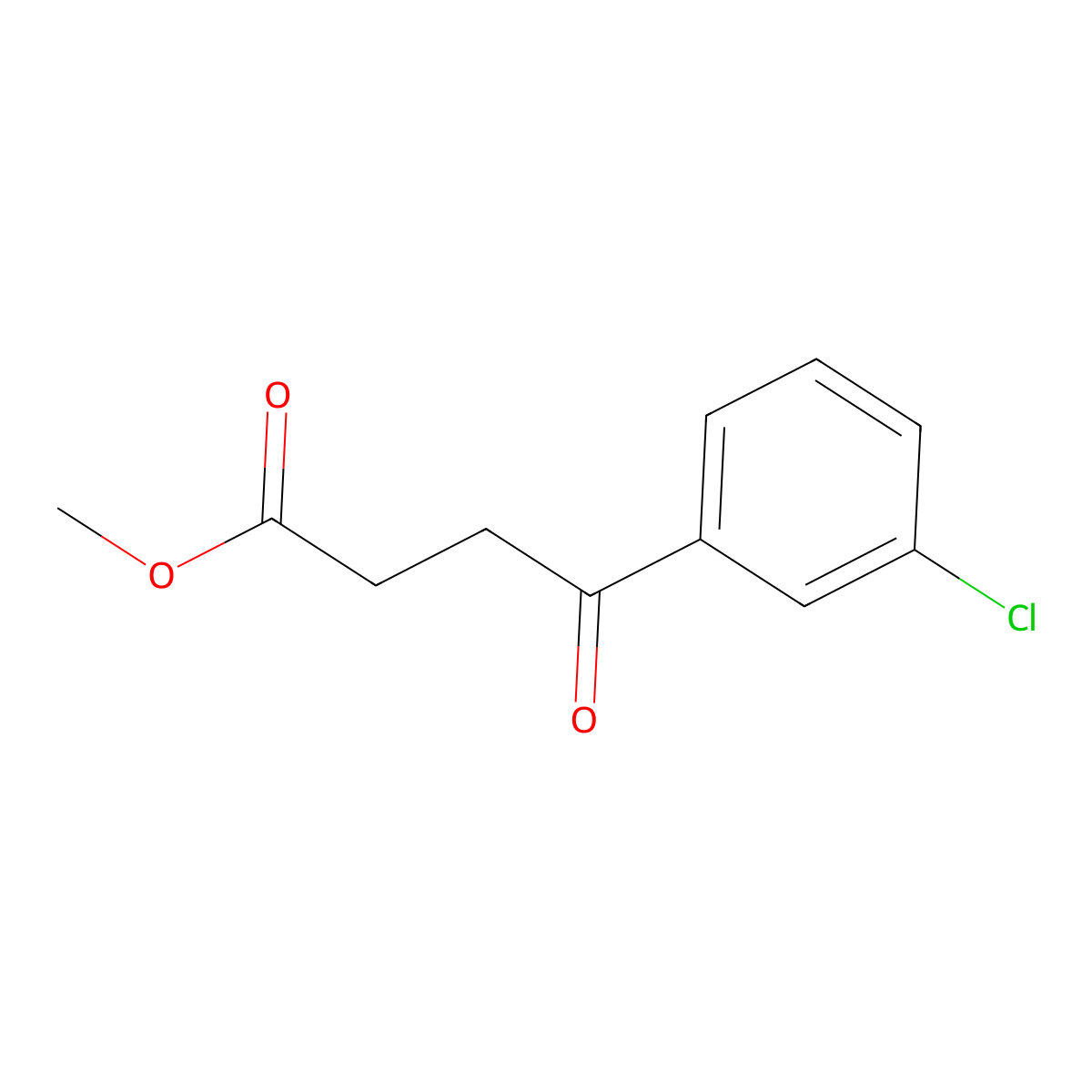 Methyl 4-(3-chlorophenyl)-4-oxobutanoate molecular structure, CAS 1249761-08-7
