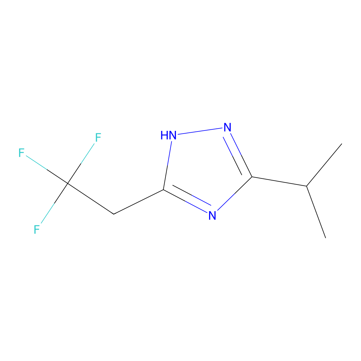3-(propan-2-yl)-5-(2,2,2-trifluoroethyl)-1H-1,2,4-triazole molecular structure, CAS 1249765-50-1