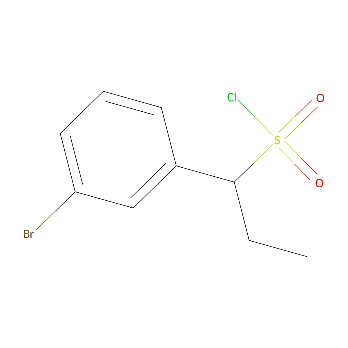 1-(3-Bromophenyl)propane-1-sulfonyl chloride molecular structure, CAS 1249765-77-2