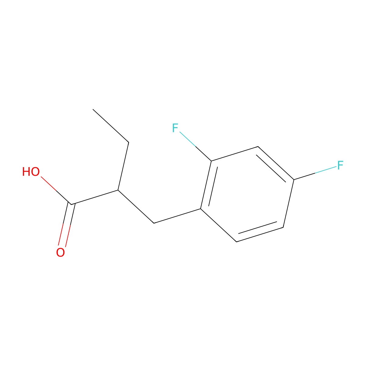 2-[(2,4-Difluorophenyl)methyl]butanoic acid molecular structure, CAS 1249767-82-5