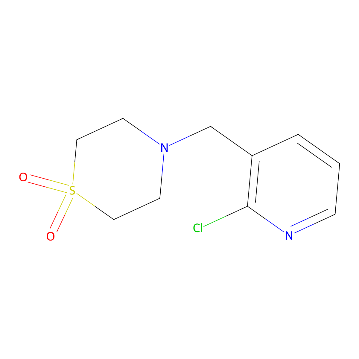 4-((2-Chloropyridin-3-yl)methyl)thiomorpholine 1,1-dioxide molecular structure, CAS 1249769-71-8
