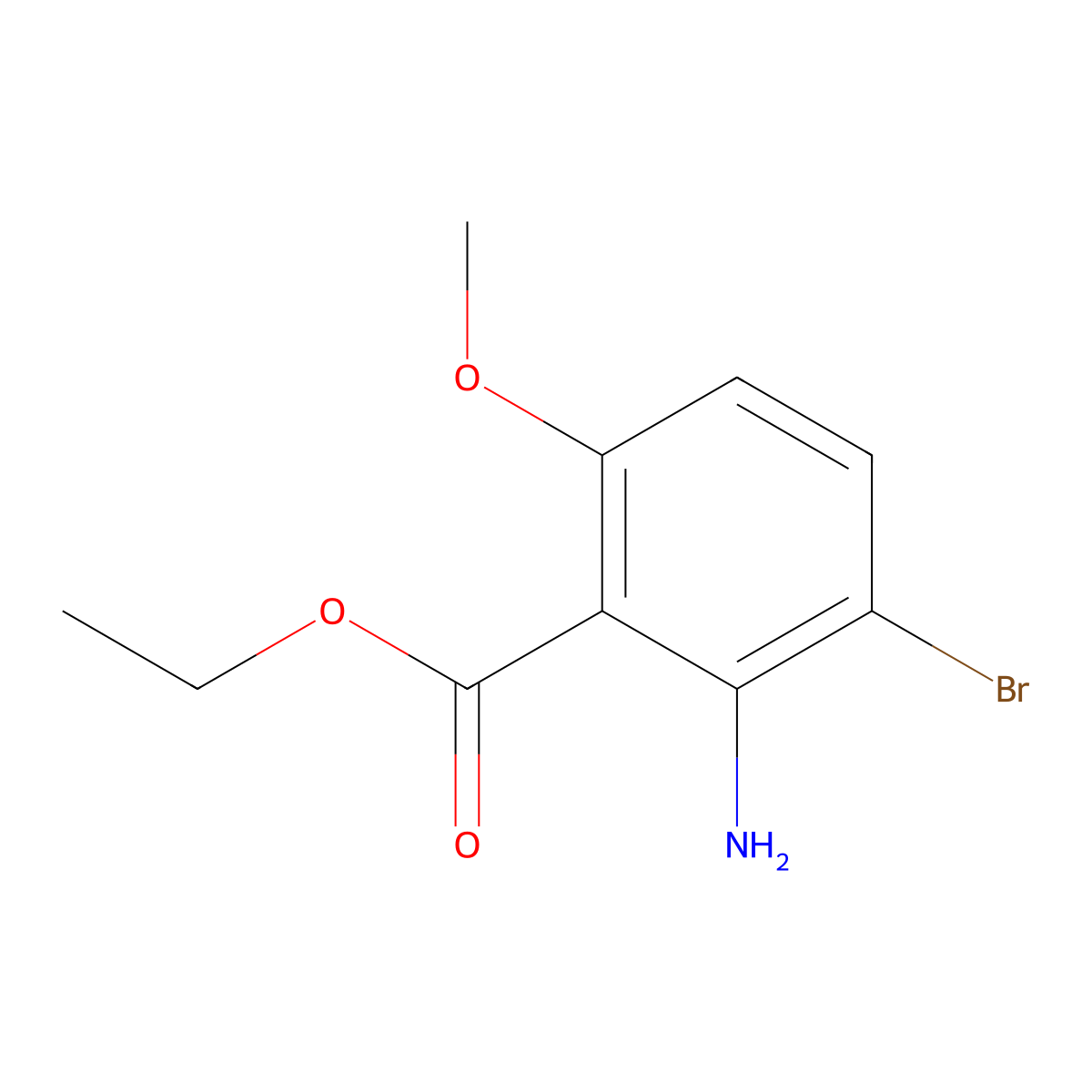 Ethyl 2-amino-3-bromo-6-methoxybenzoate molecular structure, CAS 1249770-65-7