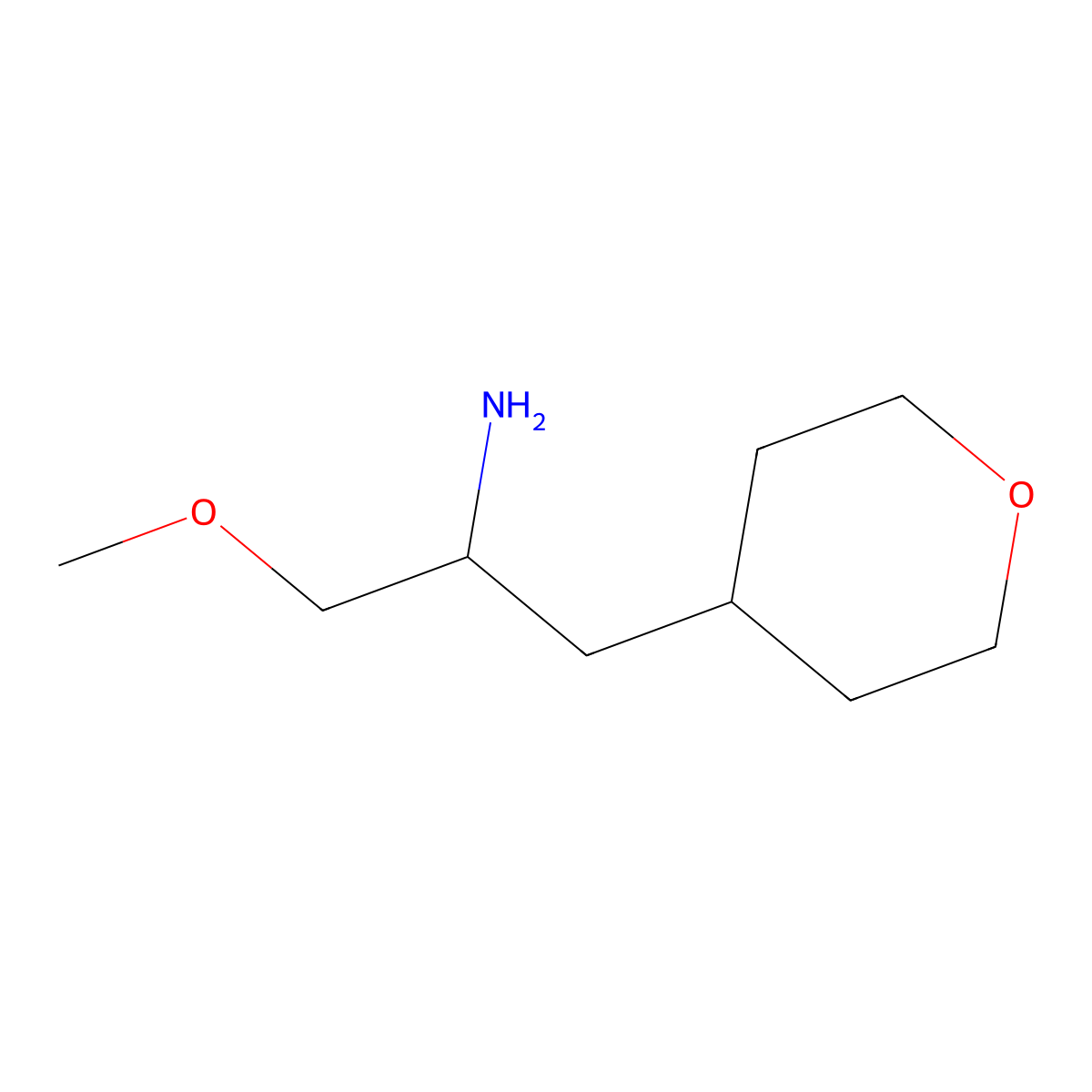 1-Methoxy-3-(oxan-4-yl)propan-2-amine molecular structure, CAS 1249772-50-6