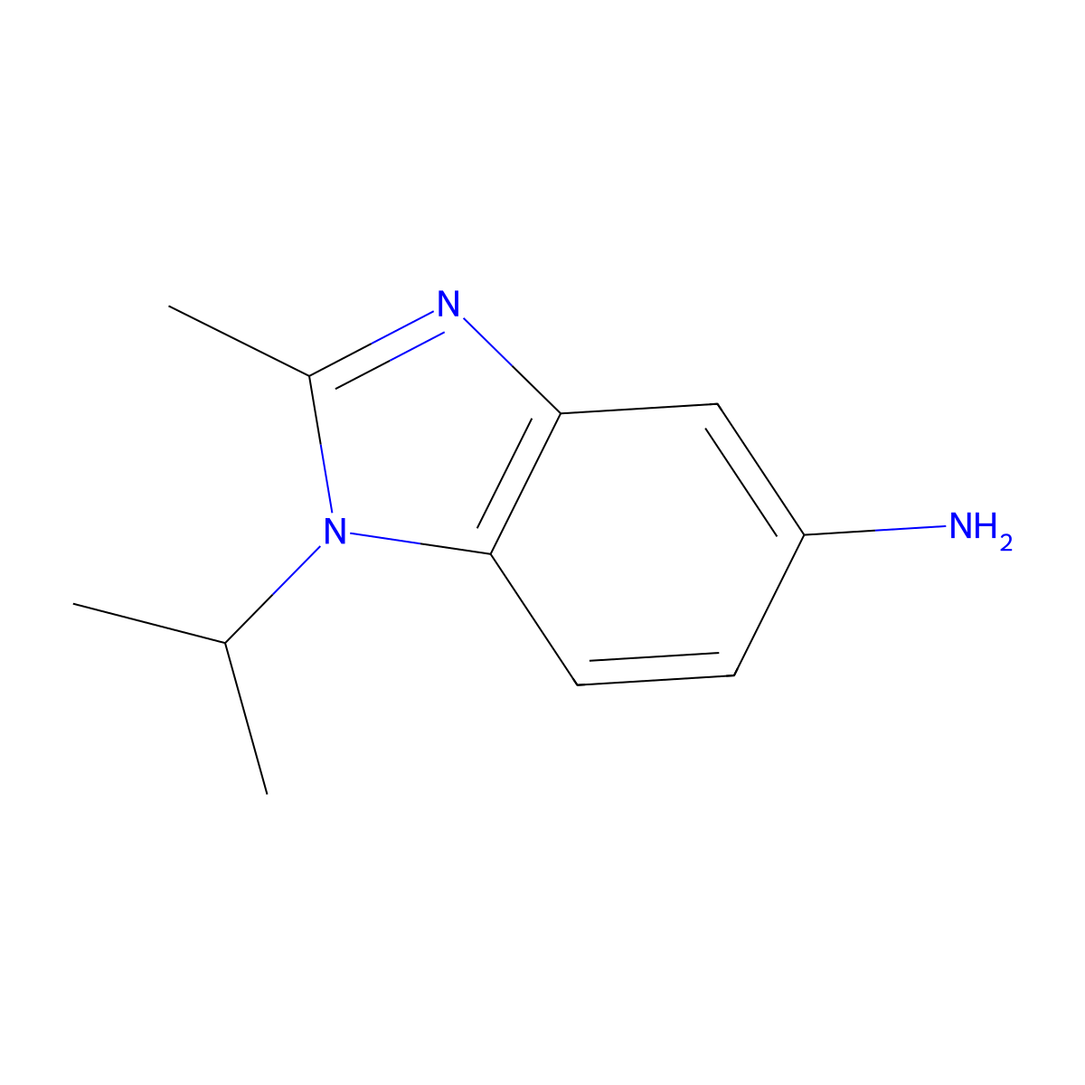 2-methyl-1-(propan-2-yl)-1H-1,3-benzodiazol-5-amine molecular structure, CAS 1249777-45-4