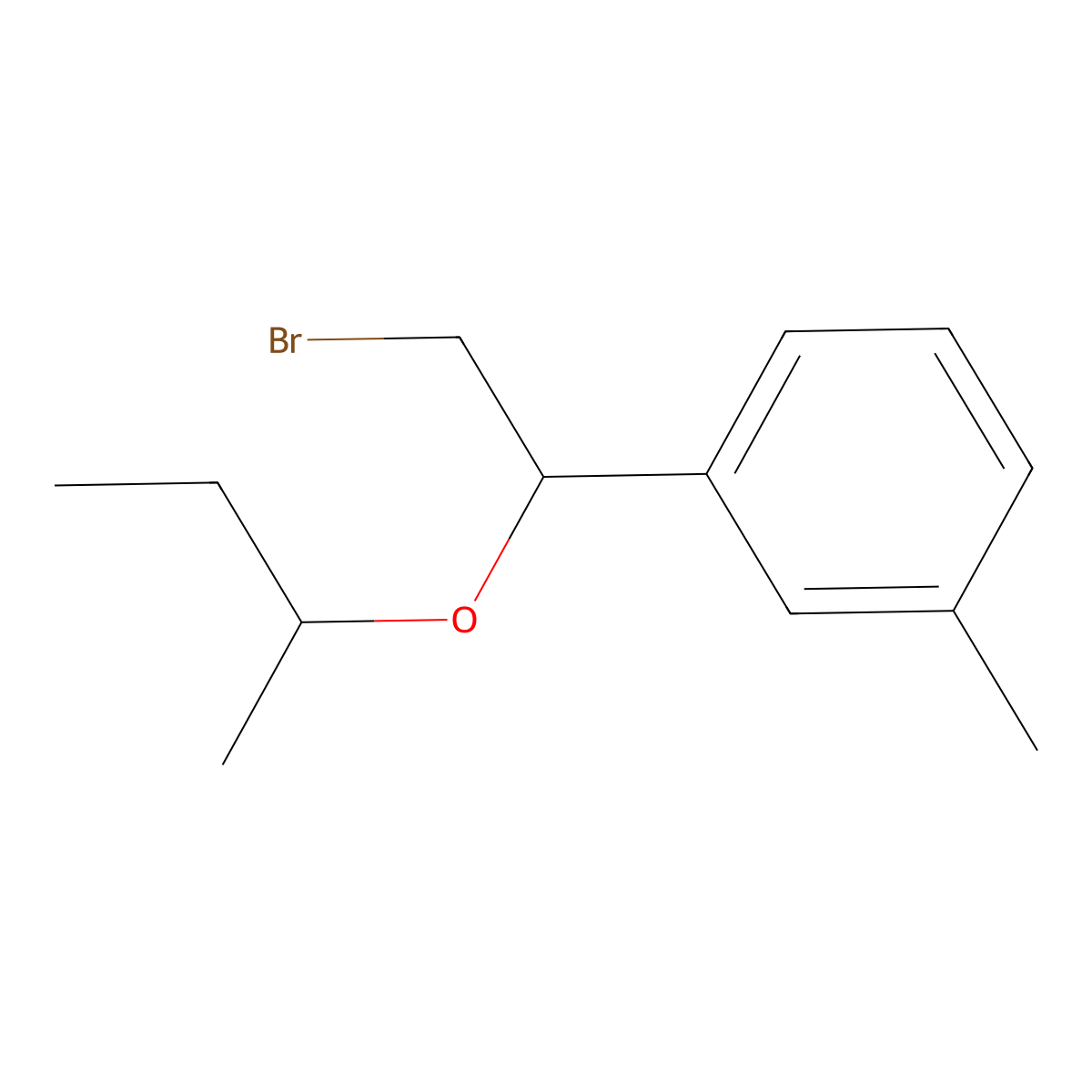 1-(2-Bromo-1-(sec-butoxy)ethyl)-3-methylbenzene molecular structure, CAS 1249777-53-4