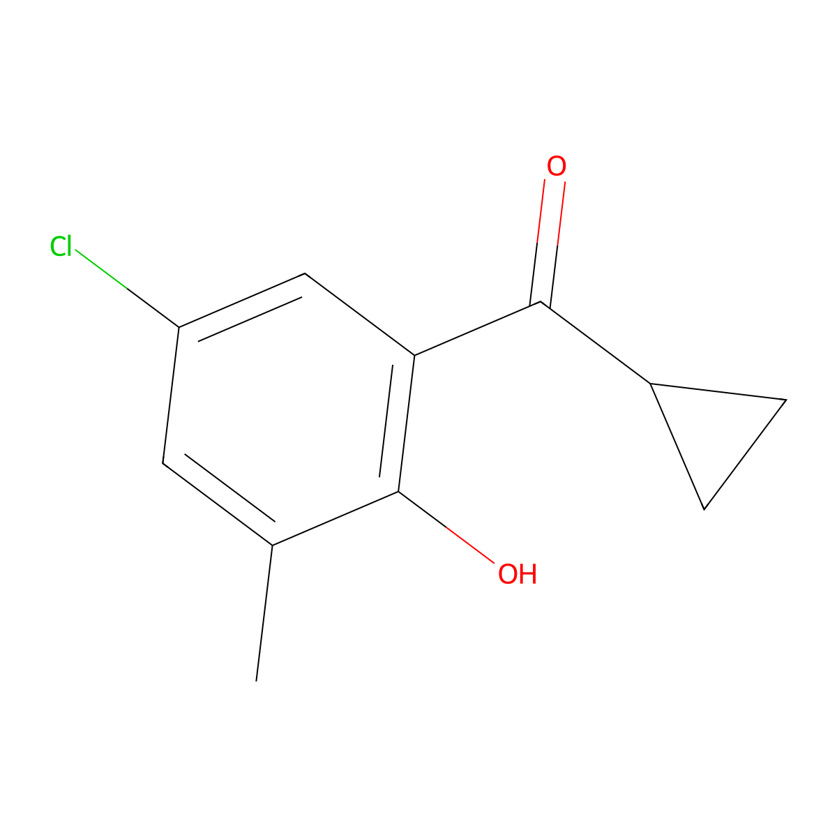 4-Chloro-2-cyclopropanecarbonyl-6-methylphenol molecular structure, CAS 1249780-05-9