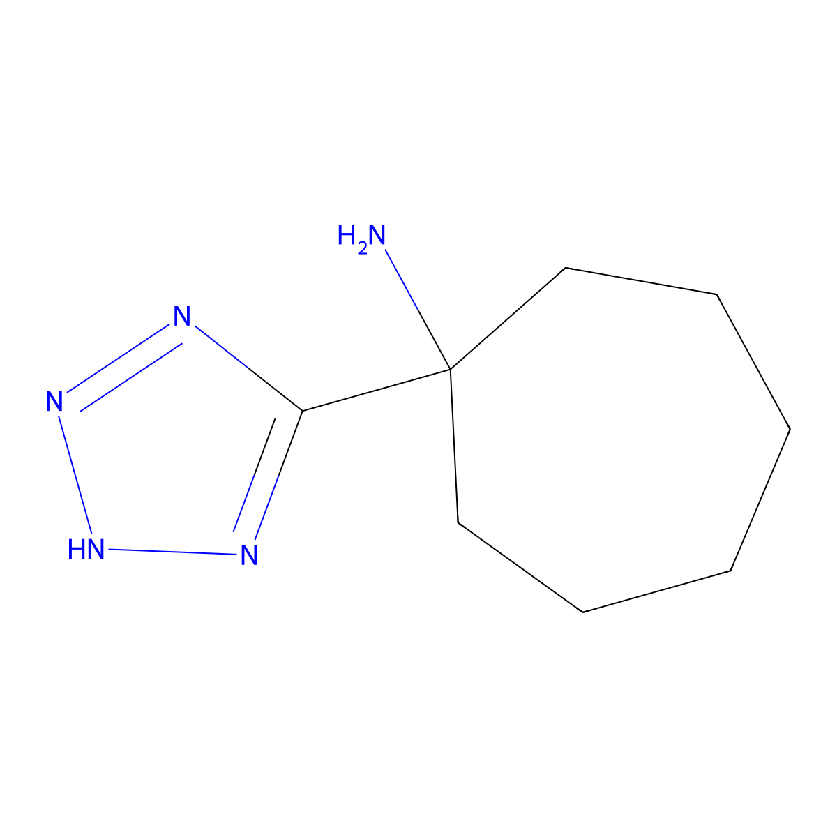 1-(1H-1,2,3,4-tetrazol-5-yl)cycloheptan-1-amine molecular structure, CAS 1249780-57-1