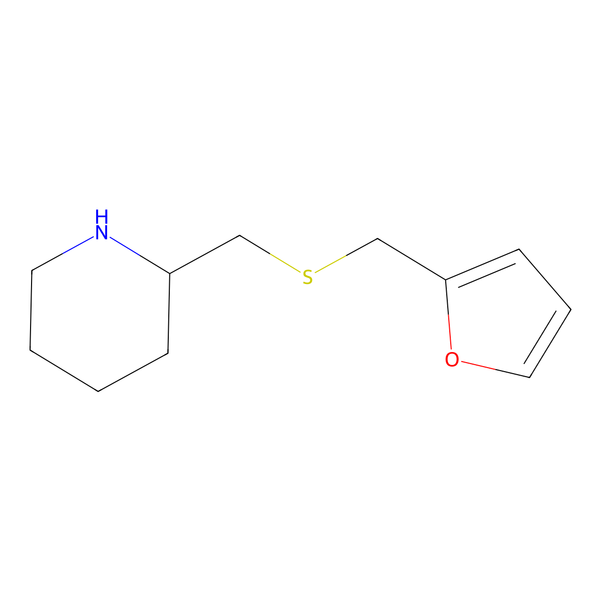 2-({[(Furan-2-yl)methyl]sulfanyl}methyl)piperidine molecular structure, CAS 1249781-38-1