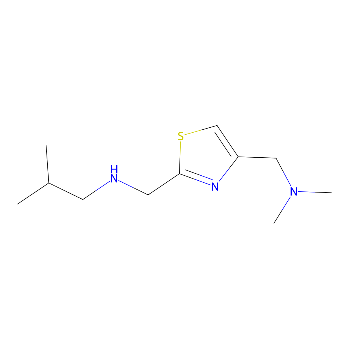 n-((4-((Dimethylamino)methyl)thiazol-2-yl)methyl)-2-methylpropan-1-amine molecular structure, CAS 1249781-85-8