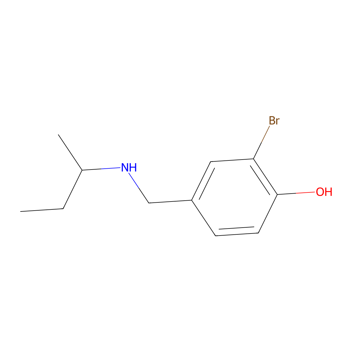 2-Bromo-4-{[(butan-2-yl)amino]methyl}phenol molecular structure, CAS 1249782-60-2
