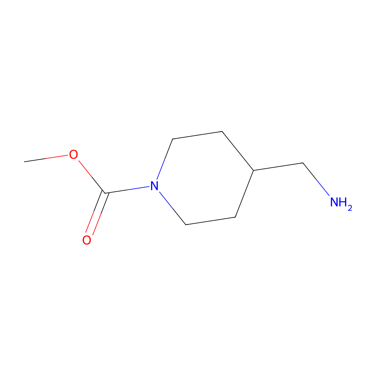 Methyl 4-(aminomethyl)piperidine-1-carboxylate molecular structure, CAS 1249783-95-6