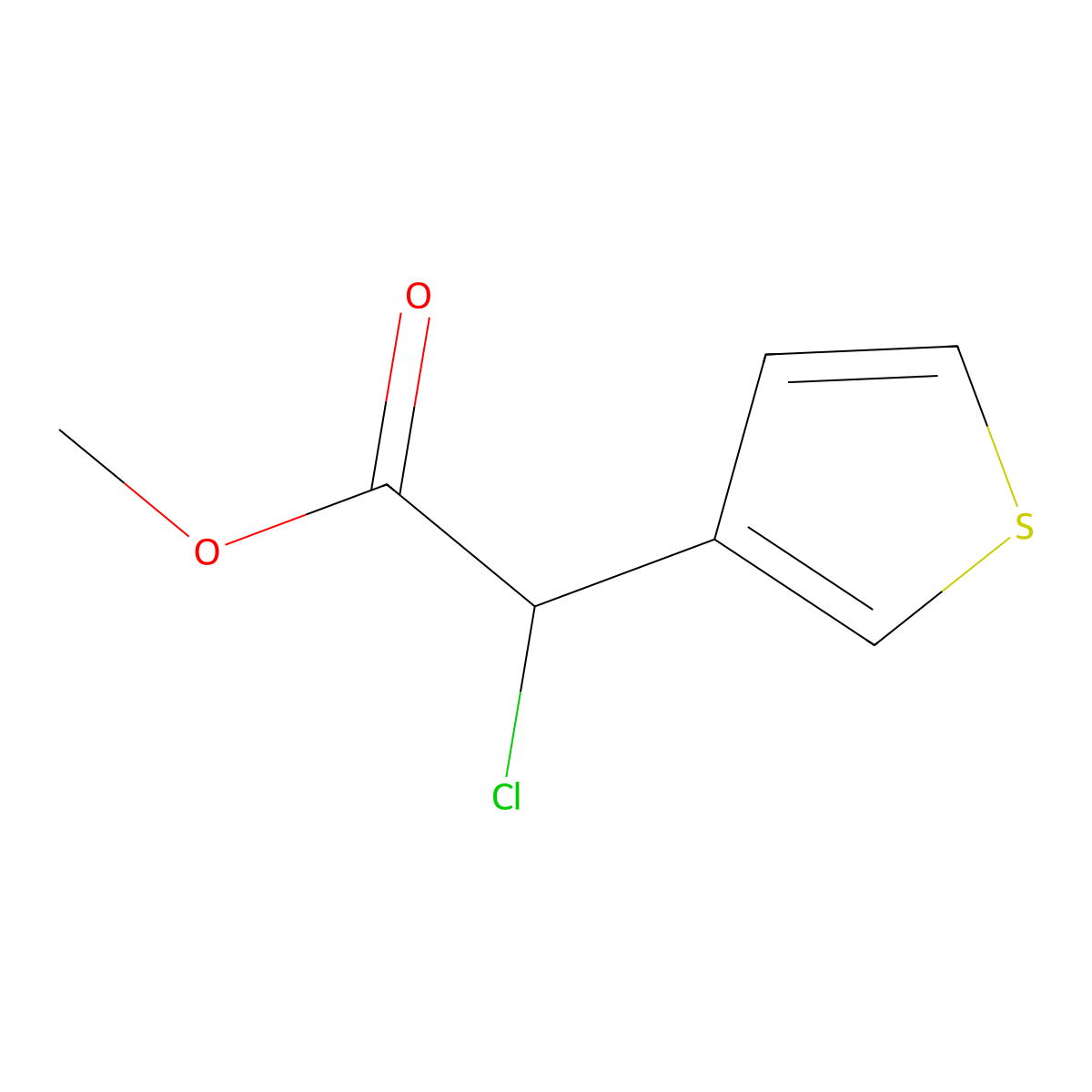 Methyl 2-chloro-2-(thiophen-3-yl)acetate molecular structure, CAS 1249784-85-7