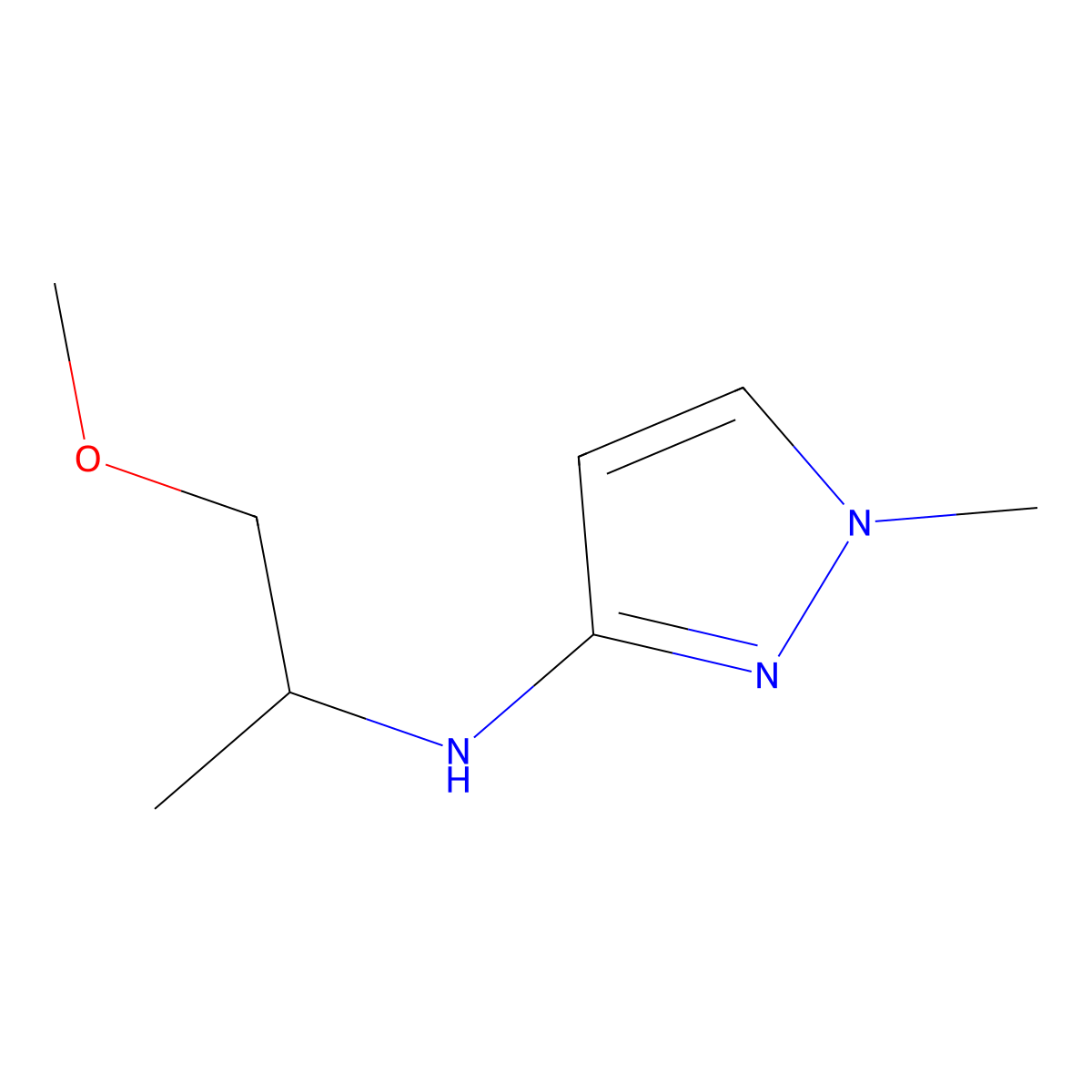 N-(1-methoxypropan-2-yl)-1-methyl-1H-pyrazol-3-amine molecular structure, CAS 1249785-08-7