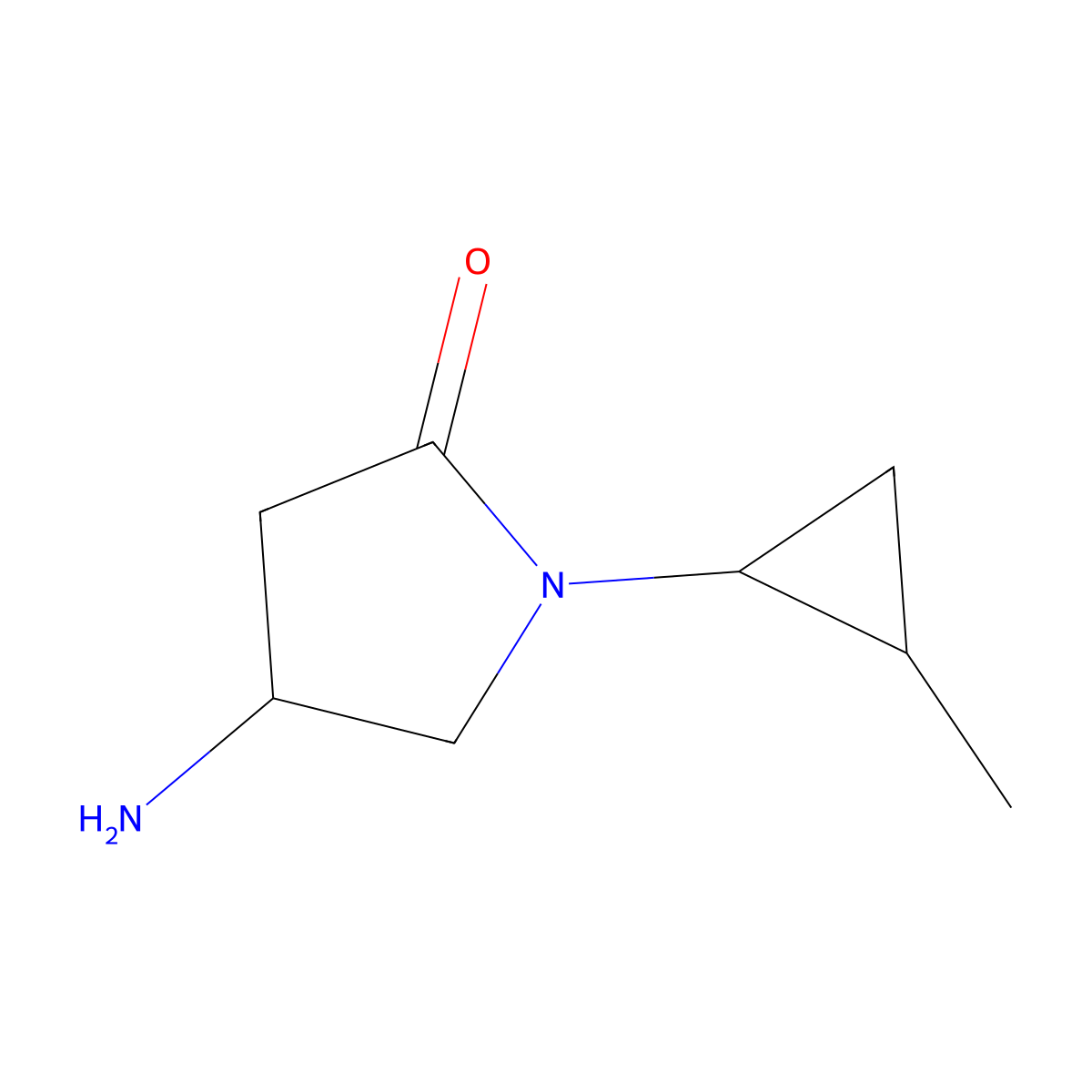 4-Amino-1-(2-methylcyclopropyl)pyrrolidin-2-one molecular structure, CAS 1249788-51-9