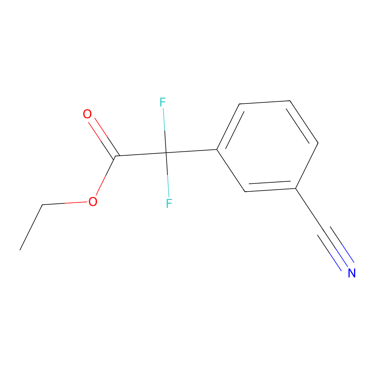 Ethyl 2-(3-cyanophenyl)-2,2-difluoroacetate molecular structure, CAS 1249788-93-9