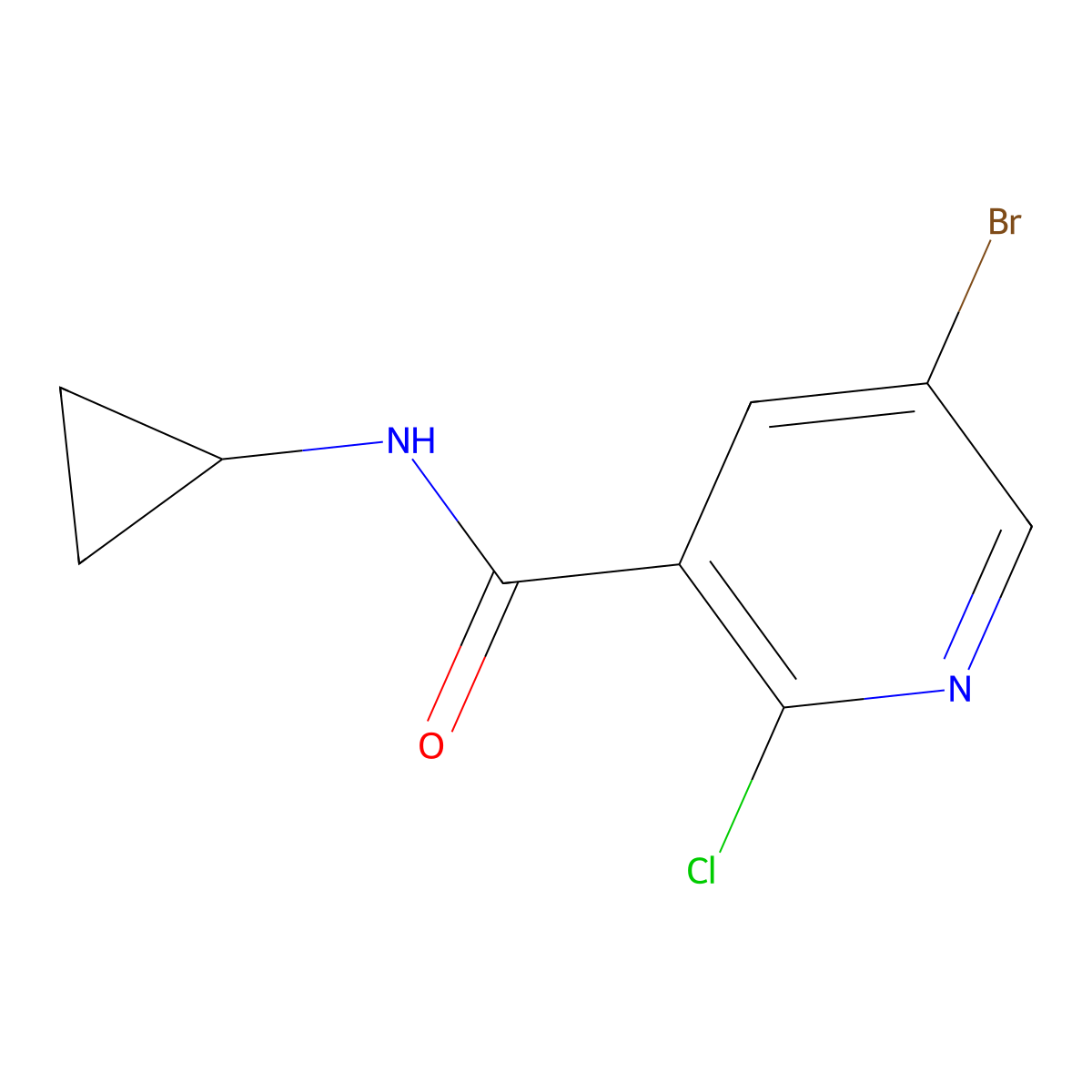 5-Bromo-2-chloro-N-cyclopropylnicotinamide molecular structure, CAS 1249788-94-0